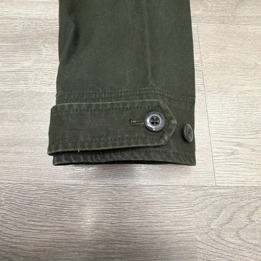 J. Crew Mercantile Chore Coat Barn Jacket Men L Lined Button Flap Pocket Green